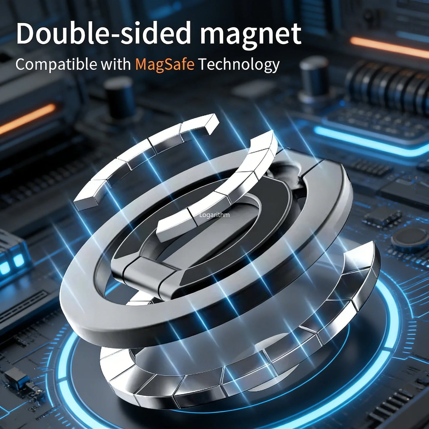 2026 New Magnetic Phone Ring Holder 360° Rotation Foldable Stand Double Sided Strong Magnet For Magsafe iPhone Samsung Holder