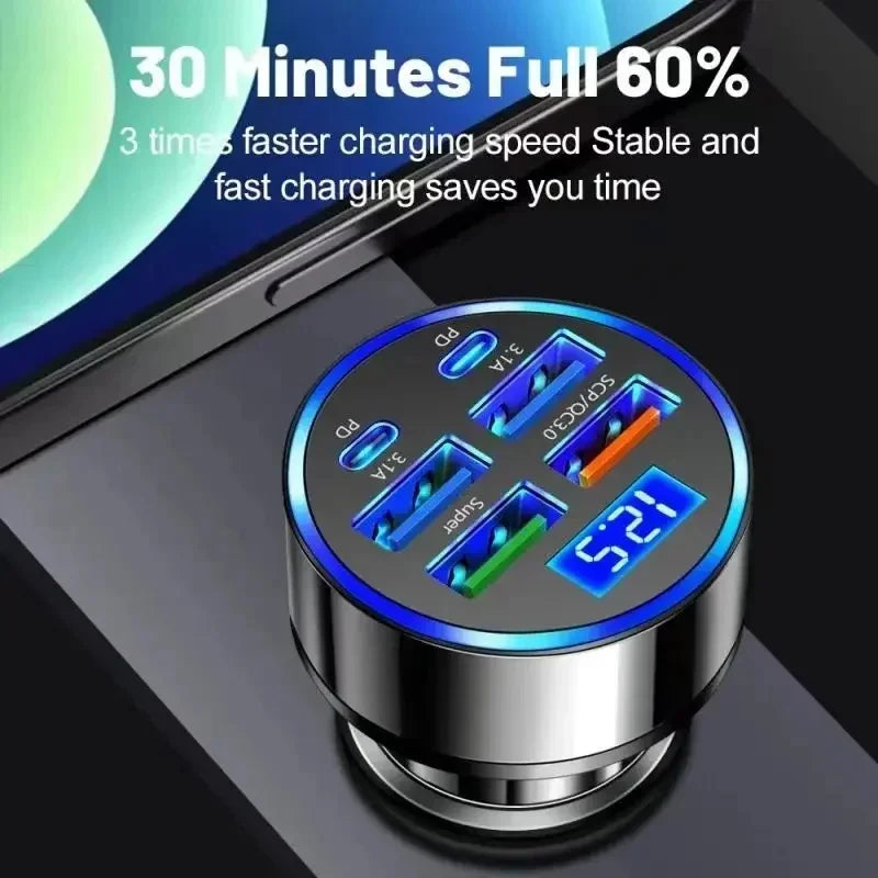 350W Car Charger USB  PD QC3.0 USB C Car Phone Charger Type C Adapter for iPhone Samsung Huawei Xiaomi Quick Charge ﻿
