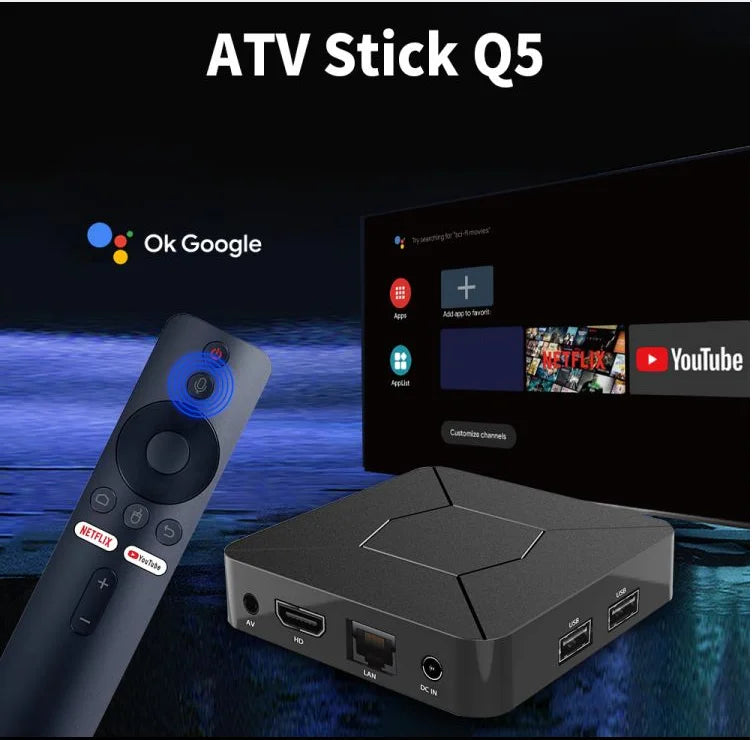 Box Android TV Q5 4K – Allwinner H313 Quad Core, Dual WiFi 2.4G/5G, Android 10