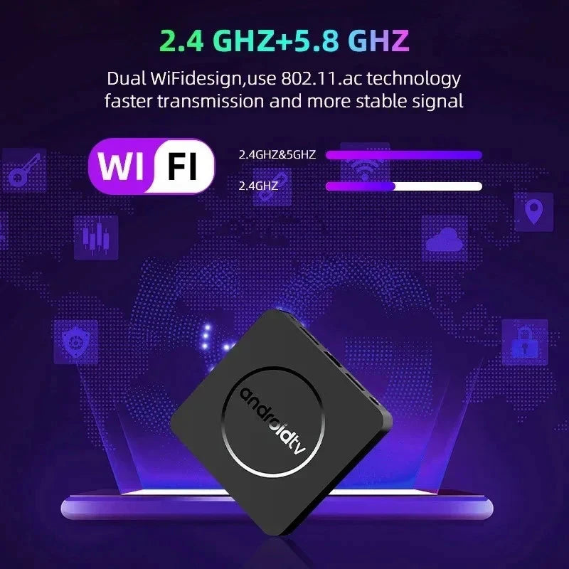 Q10 Android14 Smart TV Box 8K HDR10+ Q96 Allwinner H313 128G Dual Wifi BT5.0 Set Top Box Media Player Goog Voice Assistant IPTV
