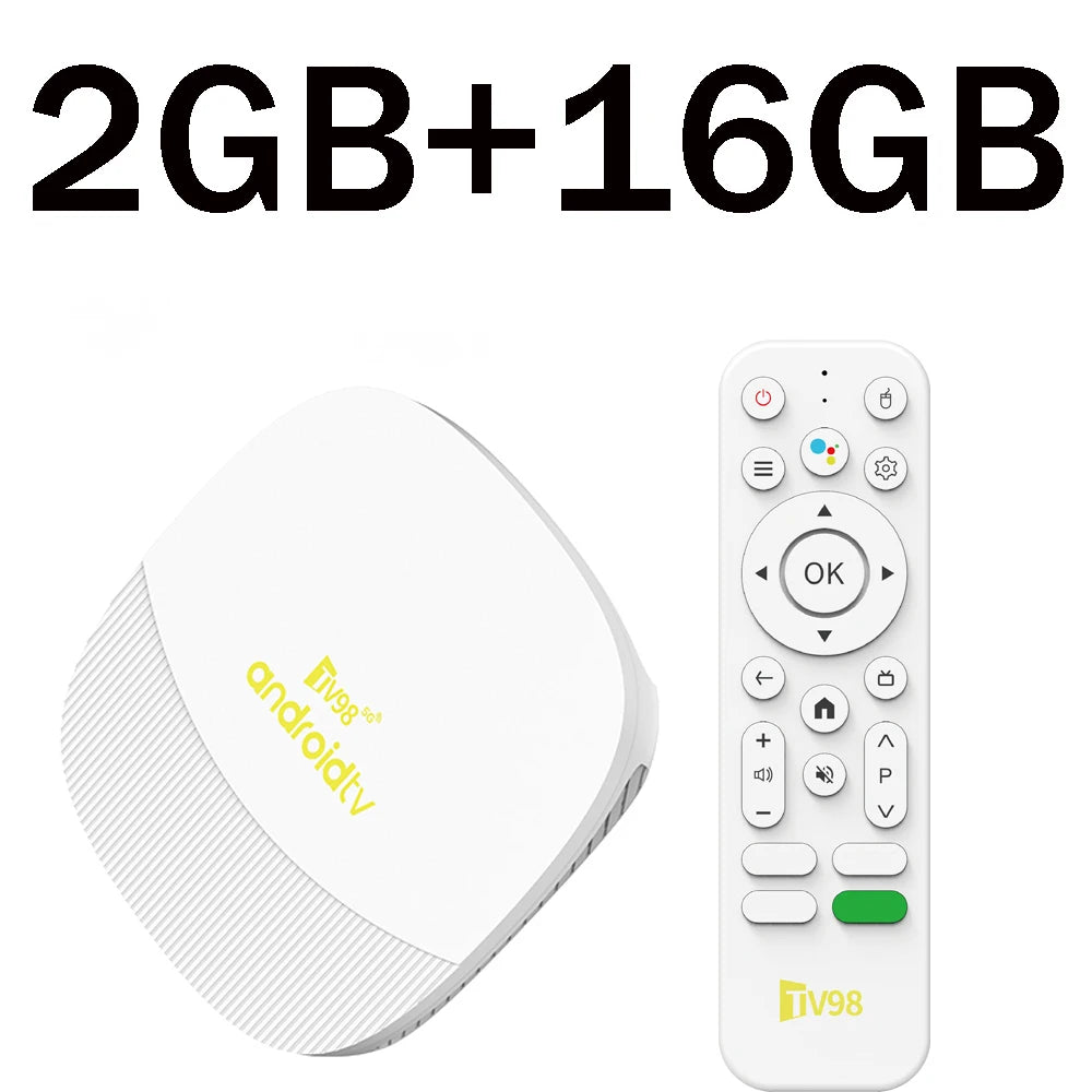 Box Android TV TV98 Max 4K 8K – Android 14, WiFi 6, 8Go/128Go, Contrôle Vocal