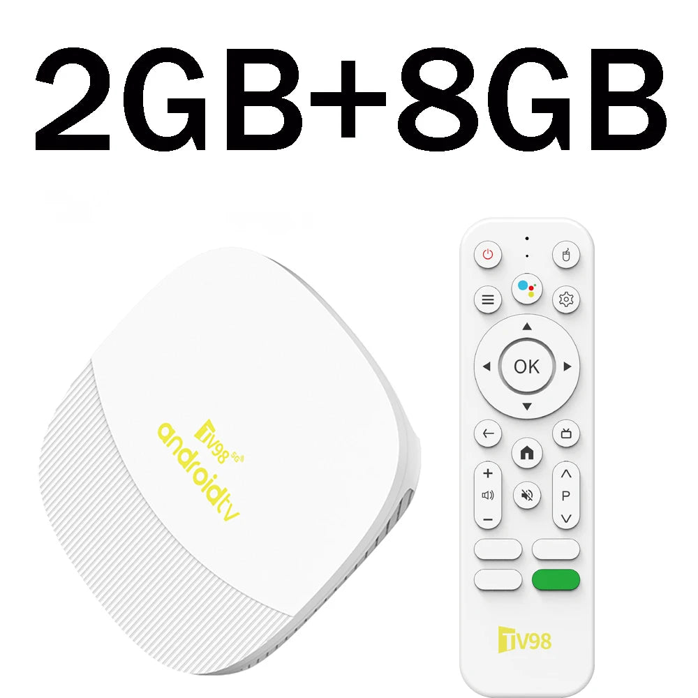 Box Android TV TV98 Max 4K 8K – Android 14, WiFi 6, 8Go/128Go, Contrôle Vocal