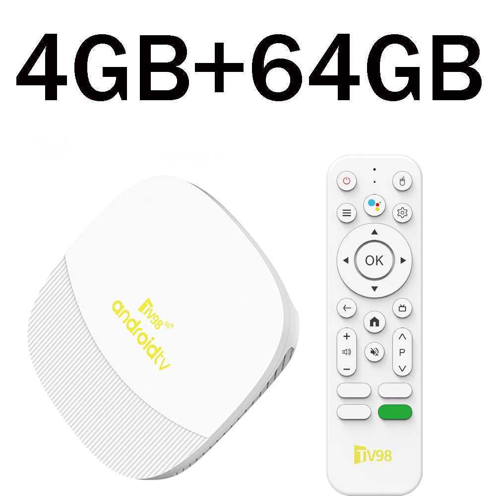 Box Android TV TV98 Max 4K 8K – Android 14, WiFi 6, 8Go/128Go, Contrôle Vocal