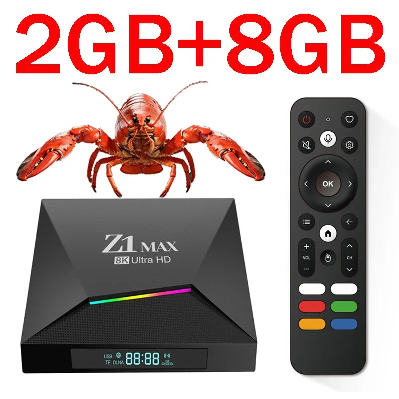 TV Box Z1 Max Ai Smart Android 15 HD 8K 4K BT5.2 Allwinner H618 Quad Core 5G 4G Wifi6 Voice Assistant OpenClaw Player 8GB 128GB
