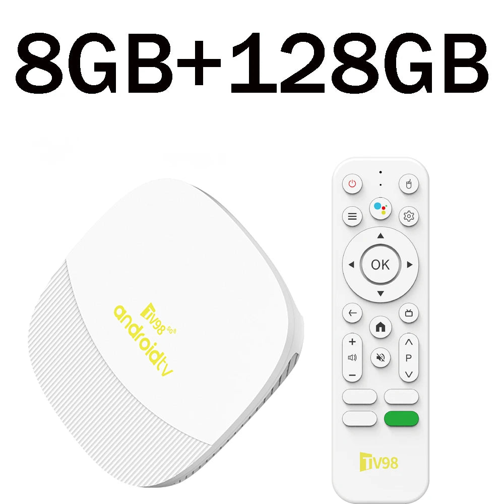 Box Android TV TV98 Max 4K 8K – Android 14, WiFi 6, 8Go/128Go, Contrôle Vocal