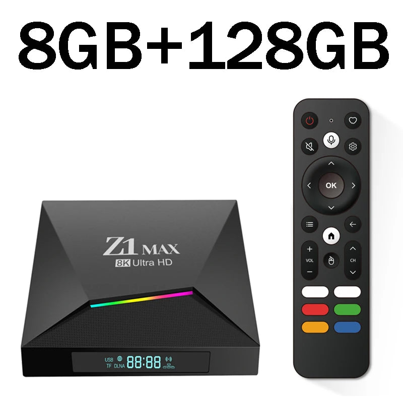 Z1 Max TV Box Android 15 IPTV Allwinner H618 Quad Core 4G 5G Dual WiFi HD 8K 4K Media Player BT 5.0 Support Voice Remote TV Box