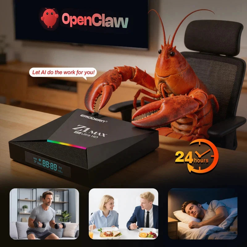 TV Box Z1 Max Ai Smart Android 15 HD 8K 4K BT5.2 Allwinner H618 Quad Core 5G 4G Wifi6 Voice Assistant OpenClaw Player 8GB 128GB