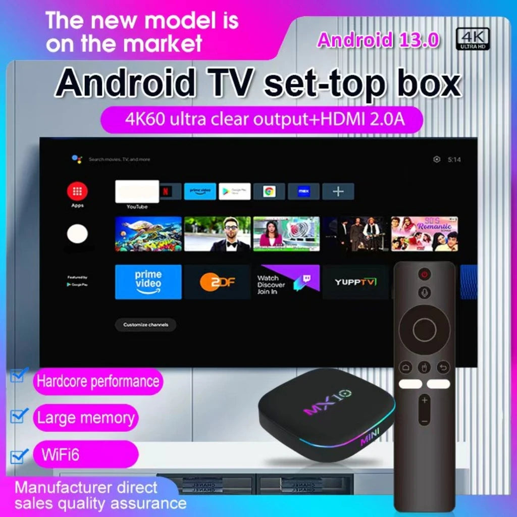 Android16 Smart Home Theater TV Box AllwinnerH313 Google Assistant Netflix Streaming BluetoothMedia Player 8G128G 2.4G5G Wifi Z4
