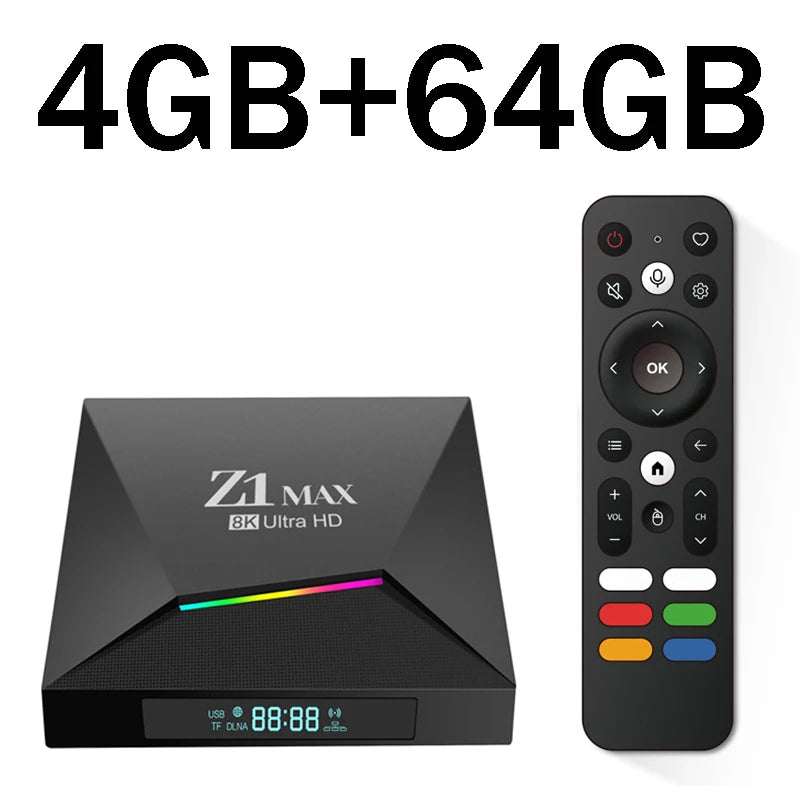 Z1 Max TV Box Android 15 IPTV Allwinner H618 Quad Core 4G 5G Dual WiFi HD 8K 4K Media Player BT 5.0 Support Voice Remote TV Box